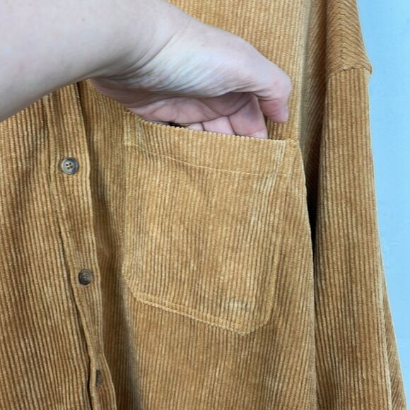 Wishlist Apparel Corduroy Mustard Color Schaket with Doleman sleeves S/Medium - Picture 7 of 12
